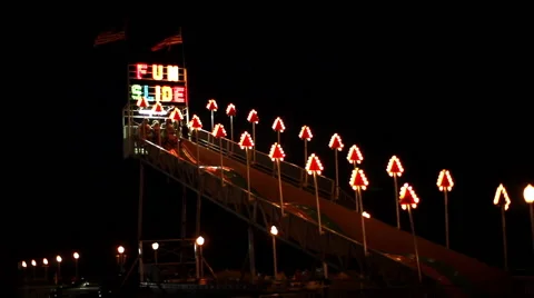 Riding down the Fun Slide Stock Footage 55556383