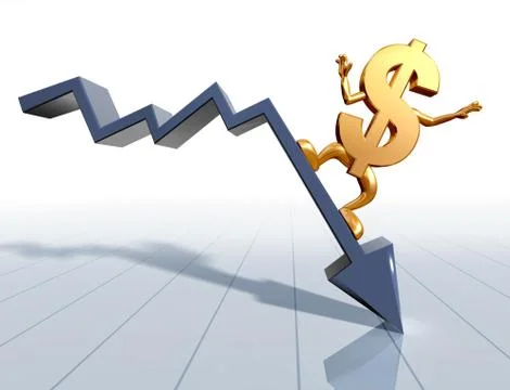 Riding the downturn Stock-Illustration