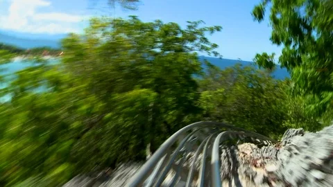 Riding on a Dragon Coaster Stock Footage 99117644