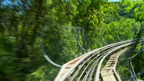 Riding on a Dragon Coaster Stock Footage 99117698