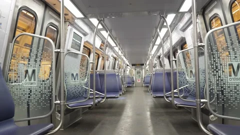 Riding An Empty Metro in Washington DC Stock Footage 146753703
