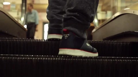 Riding an Escalator Stock Footage 58069281