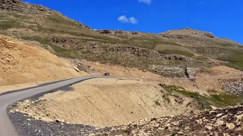 Riding on a high mountain road somewhere in Azerbaijan Video stock 317387353