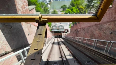 Riding the Historic Buda Castle Funicular Stock Footage 337530024
