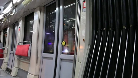 Riding inside the trolleybus Stock Footage 83861233