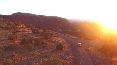 Riding a Jeep during Sunset Stock Footage 106551167