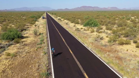 Riding the Long Desert Highway 스톡 동영상 126111815