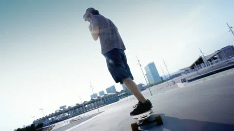 Riding a longboard Stock Footage 20487033