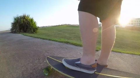 Riding Longboard Stock Footage 78166412