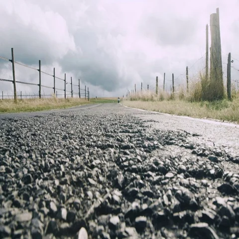 Riding motorcycle on backroads in rural landscape in Germany Stock Footage