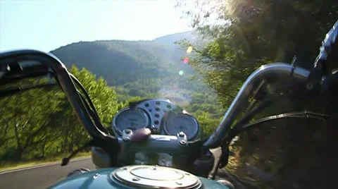 Riding Motorcycle Stock Footage 8976225