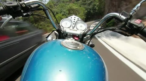 Riding Motorcycle Stock Footage 9229432