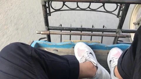 Riding a motorcycle rickshaw. Stock Footage 201816430