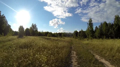 Riding a mountain bike Stock Footage 26355487