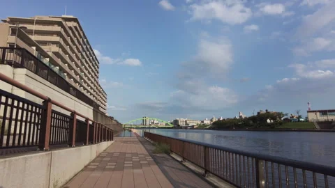 Riding with Odai Bridge in view 動画素材 260347305
