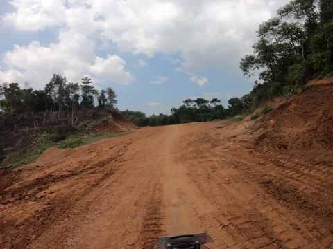 Riding offroad hyperlapse by motorcycle in disaster location Video stock 233628508