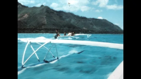 Riding in an Outrigger 1971 Stock Footage 266450650