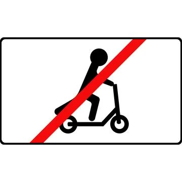 Riding is prohibited. Except for the scooter. Road signs. Stock-Illustration