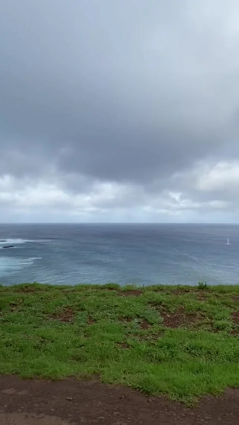 Riding on a road in Easter Island 動画素材 342837486