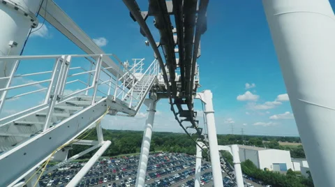 Riding on a Roller Coaster Stock Footage 53364776