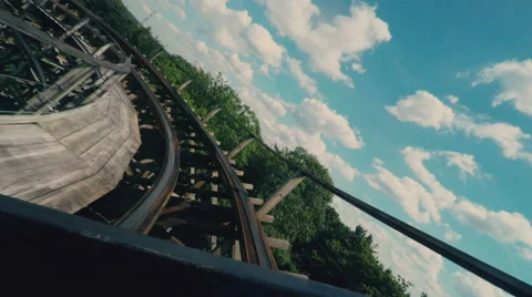 Riding on a Roller Coaster Stock Footage 54121159