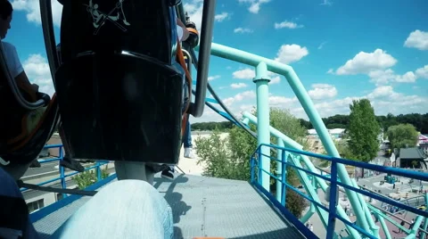 Riding on a Roller Coaster Stock Footage 54137464