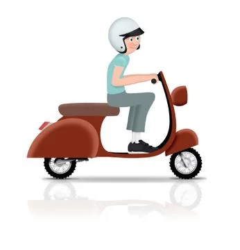 Riding Scooter Illustrazione stock