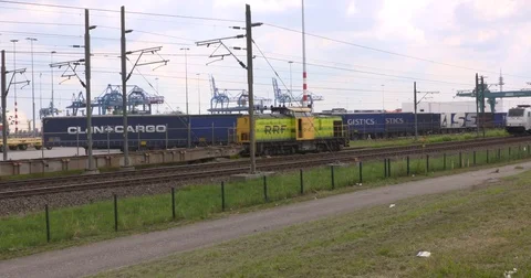 Riding Shuttle trains at RSC Rotterdam Rail service center Stock Footage 78564912