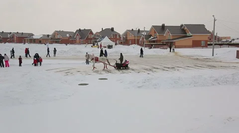 Riding in a sleigh Stock Footage 40733249