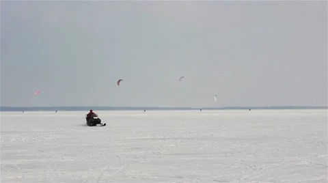 Riding snowmobile Video stock 18299178