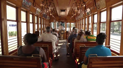 RIDING ON STREETCAR Stock Footage 24465649