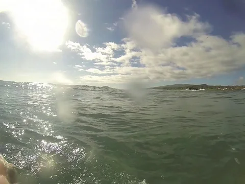 Riding surfboard Stock Footage 77047057