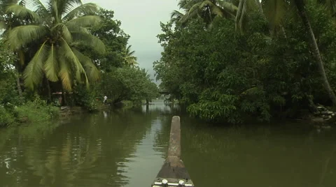 Riding through the Backwaters in kerala Stock Footage 57684674