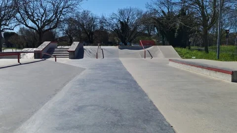 Riding Through an Empty Skatepark Stock Footage 330949434