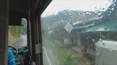 Riding Through the Rain: A 4K GoPro View of Sri Lanka's Bustling Traffic Stock Footage 216472880