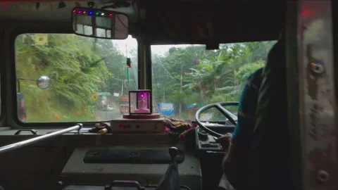 Riding Through the Rain: A 4K GoPro View of Sri Lanka's Bustling Traffic Stock Footage 216473167