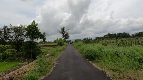 Riding Through Tropical Rice Fields POV – Bright Clear Day Stock Footage 323064937