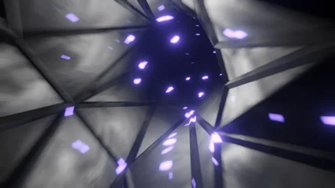 Riding through a VJ sci fi tunnel in blue Stock Footage 253595334