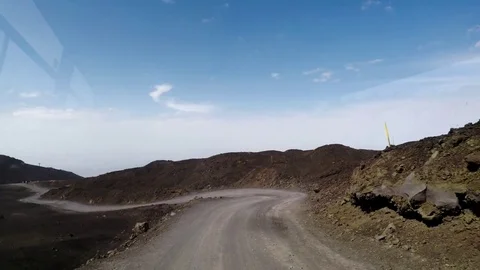 Riding to the top of etna volcano Stock Footage 81222523