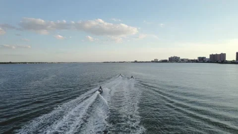 Riding Waverunners in Florida Video stock 163047757