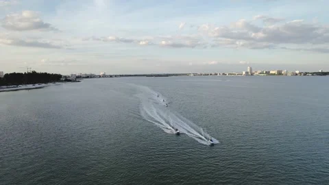 Riding Waverunners in Florida Video stock 163047829
