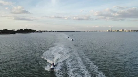 Riding Waverunners in Florida Video stock 163047845