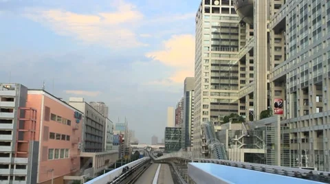 Riding the Yurikamome. Stock Footage