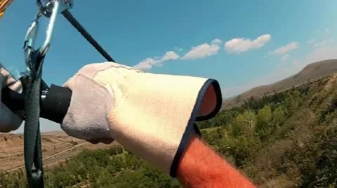 Riding a Zip Line Video stock 22018665