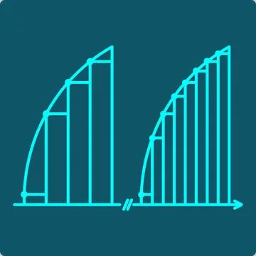 Riemann Sum Icon-Rectangles Approximating Area Under a Curve Stock Illustration