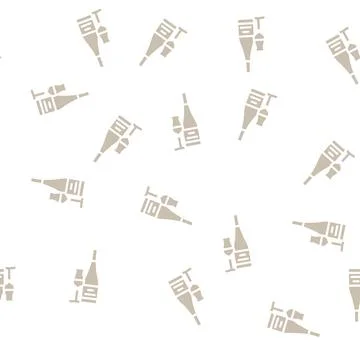 Rieslin white wine glyph vector seamless pattern 스톡 일러스트