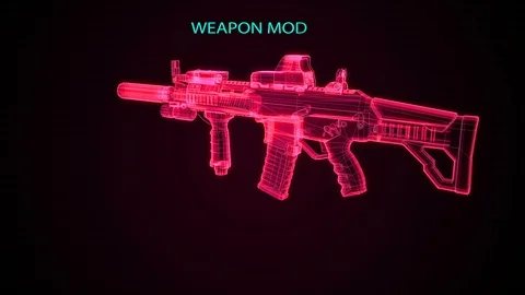 Riffle Weapon Model Animated Stock Footage 91220987