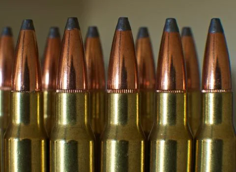 Rifle ammunition macro Stock Photos