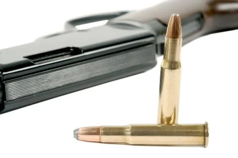 Rifle and bullets Stock Photos