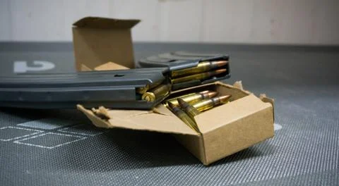 Rifle and bullets Foto stock